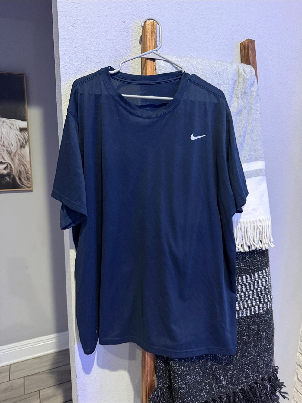 Nike Navy Short Sleeve Athletic Tee with Swoosh